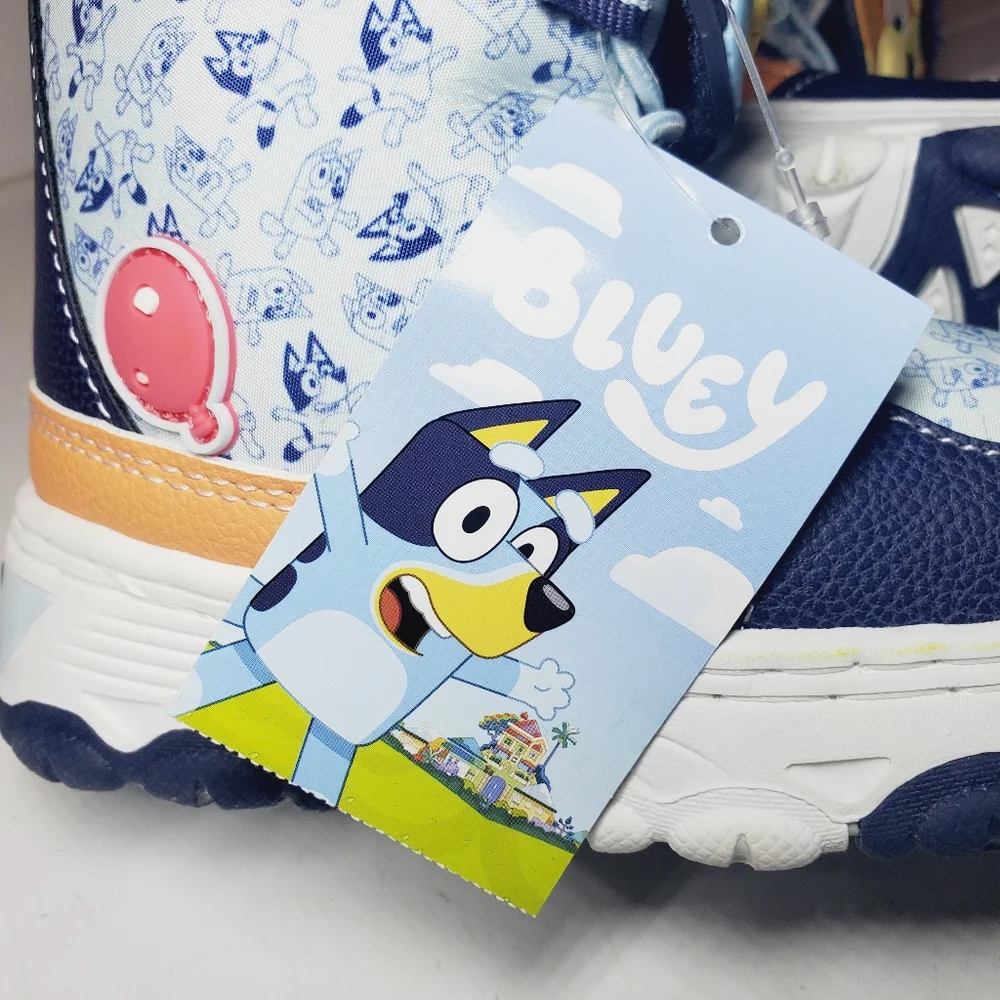 NWT Bluey & Bingo Disney Snow Winter Boots Faux Fur Trim Kids Boys Girls Size 8